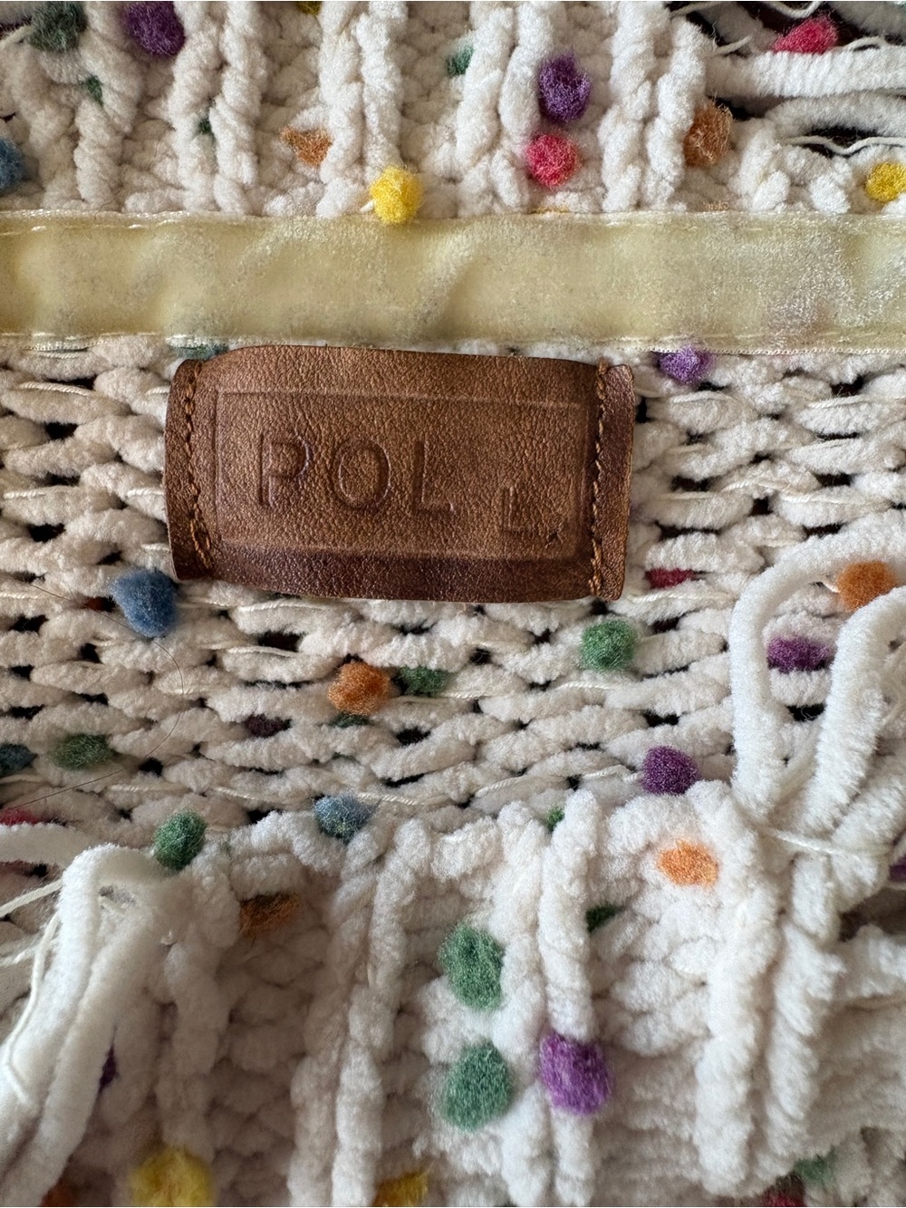 POL Cream Speckled Distressed Crewneck Sweater Autumnal Nautical Beach - Picture 4 of 5